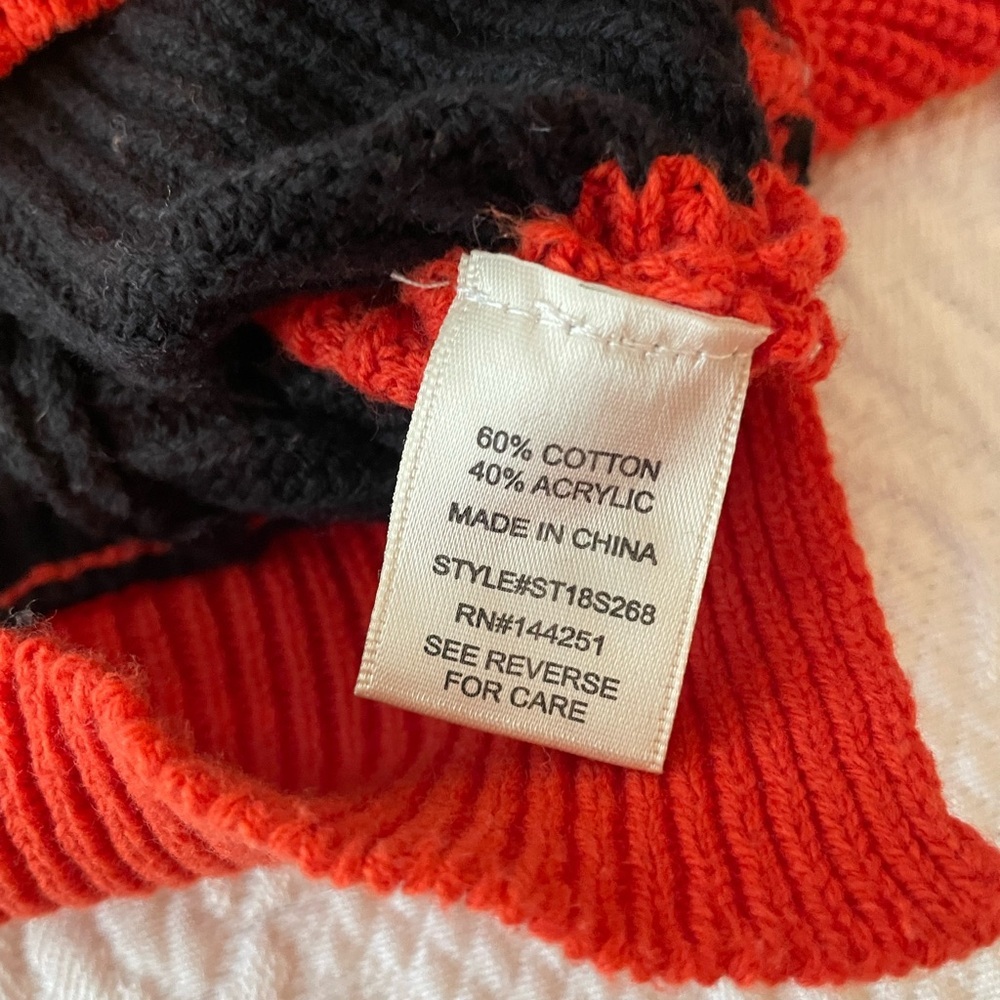 Sincerely Jules ColorBlock Cropped Sweater Black Yellow Orange Cream Small - Picture 10 of 12